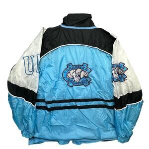 Vintage 90s TANK North Carolina Tar Heels UNC Windbreaker Jacket Mens Large Blue
